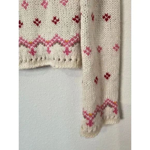 Abercrombie & Fitch Lambswool Blend Fair Isle Sweater Medium - Picture 11 of 12